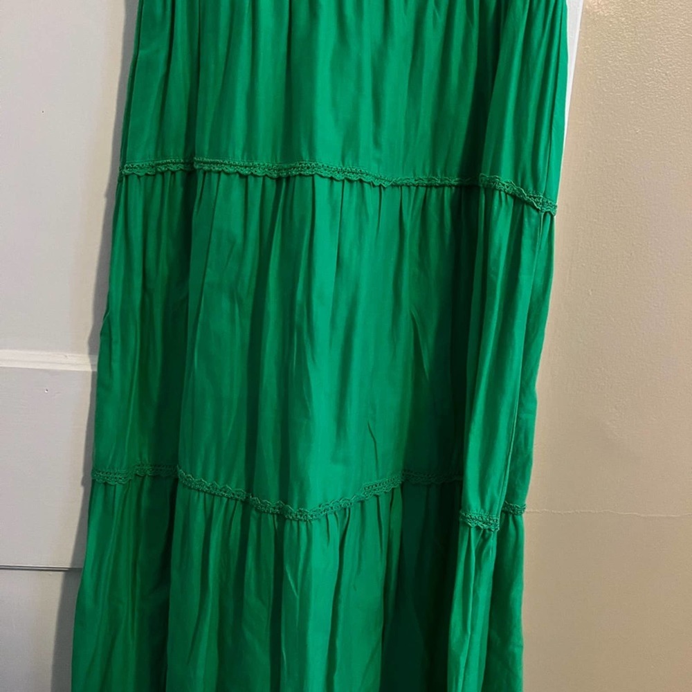 Ralph Lauren tiered dress Kelly green bohemian